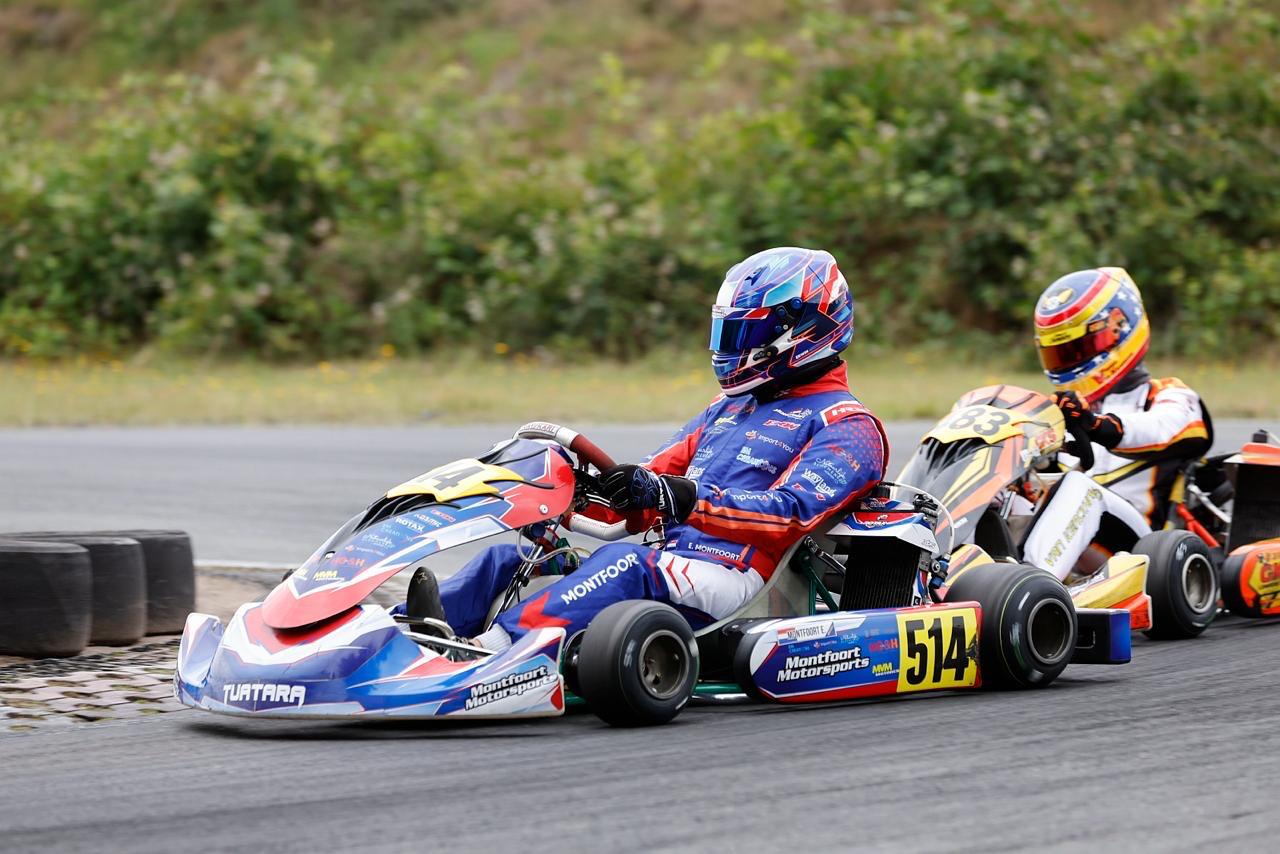 Erwin Montfoort #514 racing in the DD2 Masters category at United Karting Series, Berghem