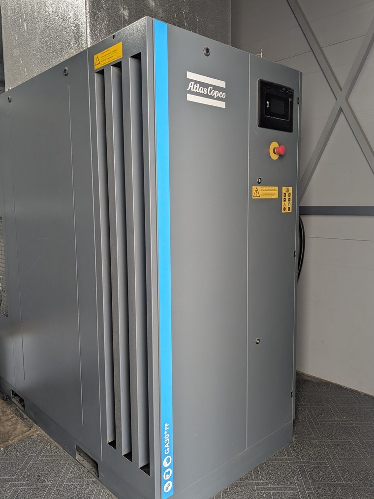 Atlas Copco GA30+ FF compressor at Royal Armenia production facility, Yerevan — in service since 2014