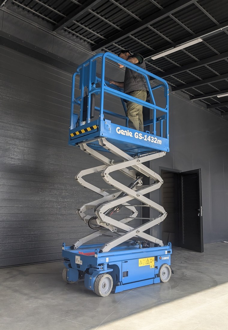 Genie GS-1432m scissor lift at Royal Armenia facility, Yerevan — supplied by Wayland Armenia